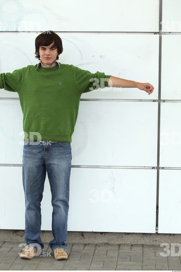 Whole Body Man T poses Casual Slim Street photo references