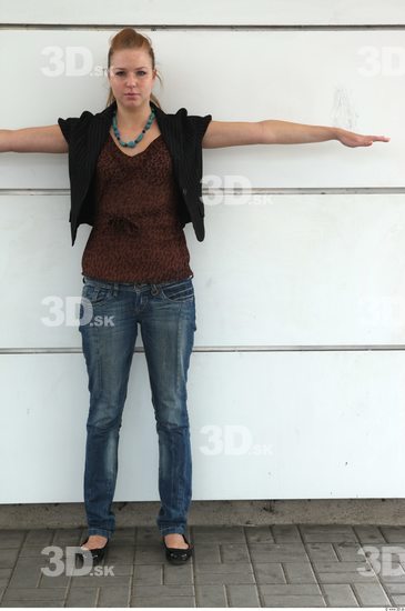 Whole Body Woman T poses Casual Average Street photo references