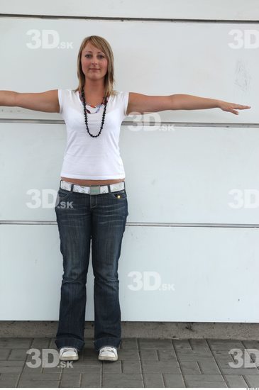 Whole Body Woman T poses Casual Average Street photo references