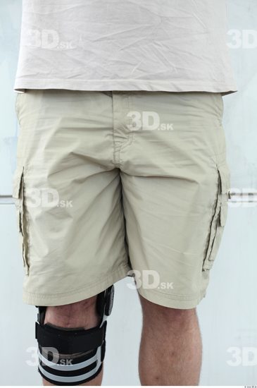 Thigh Man White Sports Shorts Overweight