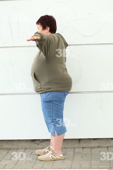 Whole Body Woman T poses White Casual Overweight