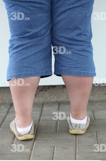 Calf Woman White Casual Jeans Overweight