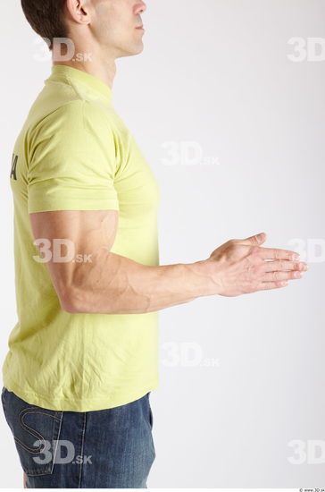 Arm Man Animation references White Sports T shirt Muscular