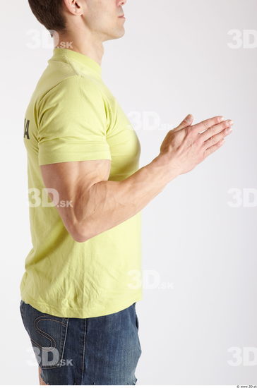 Arm Man Animation references White Sports T shirt Muscular