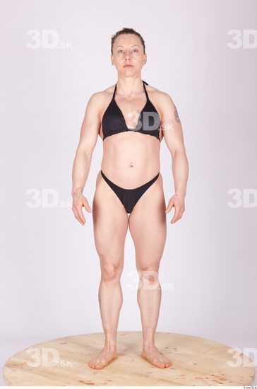 Whole Body Woman Animation references Tattoo Sports Swimsuit Muscular Studio photo references