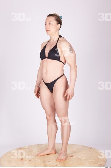 Whole Body Woman Animation references Tattoo Sports Swimsuit Muscular Studio photo references