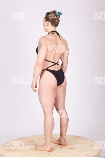 Whole Body Woman Animation references Tattoo Sports Swimsuit Muscular Studio photo references