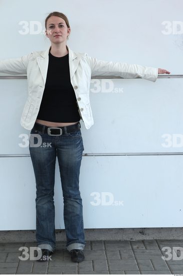 Whole Body Woman T poses White Casual Slim