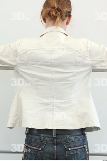 Upper Body Woman White Casual Jacket Slim