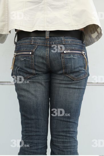 Thigh Woman White Casual Jeans Slim