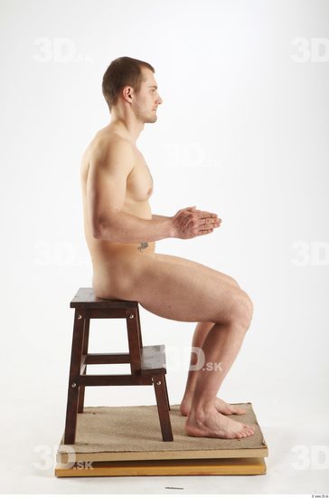 Whole Body Man Artistic poses White Nude Athletic