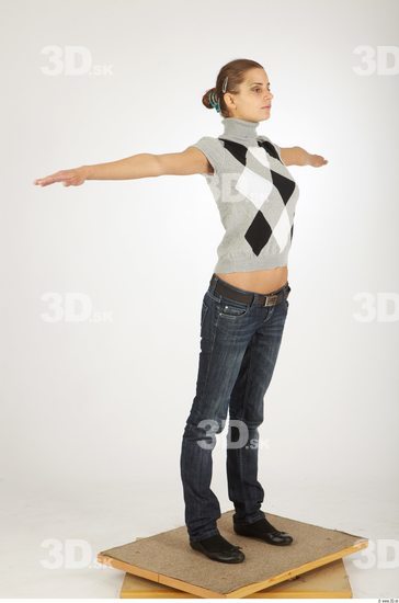 Whole Body Woman T poses Casual Slim Studio photo references