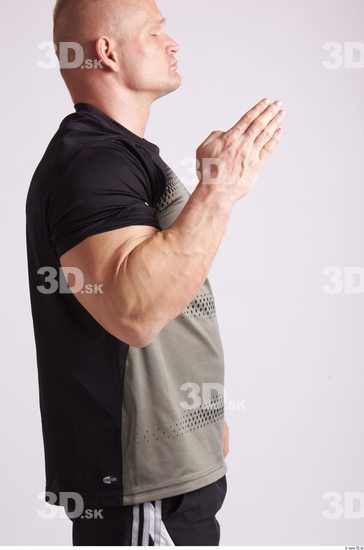 Arm Man Animation references White Sports T shirt Muscular