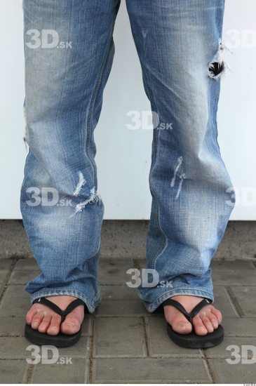 Calf Man Asian Casual Jeans Slim Street photo references