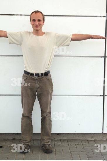 Whole Body Man T poses Casual Slim Street photo references