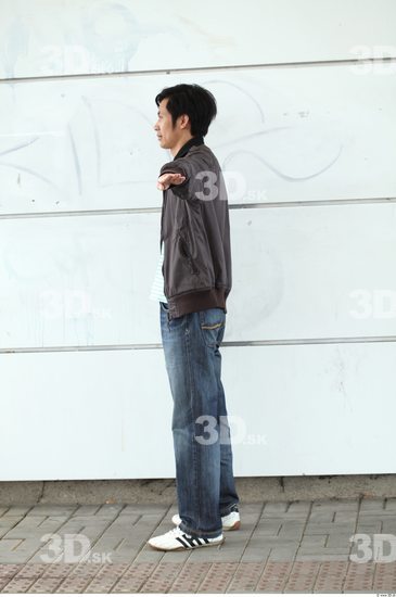 Whole Body Man T poses Asian Casual Slim Street photo references