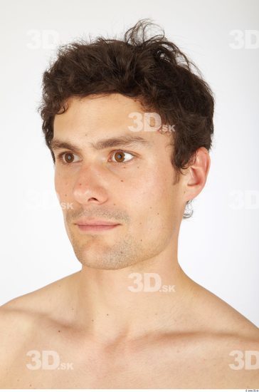 Whole Body Head Man Nude Athletic Studio photo references