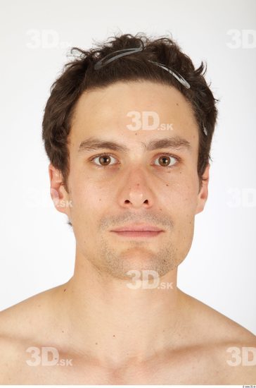 Whole Body Head Man Nude Athletic Studio photo references