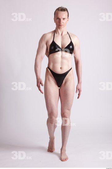 Whole Body Woman Animation references White Sports Swimsuit Muscular