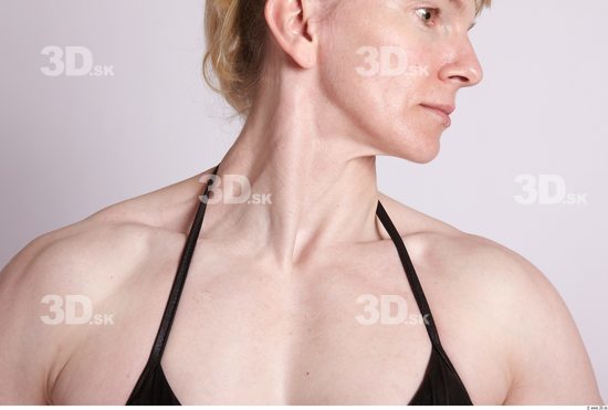 Neck Woman Sports Swimsuit Studio photo references