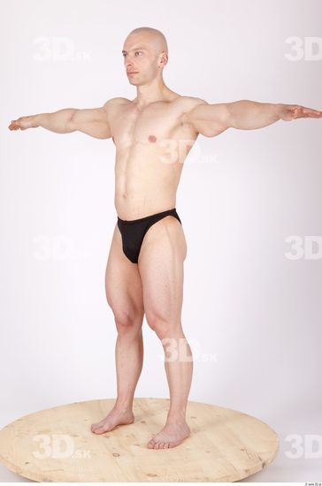 Whole Body Man T poses Sports Swimsuit Muscular Studio photo references