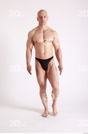 Whole Body Man Animation references White Sports Swimsuit Muscular