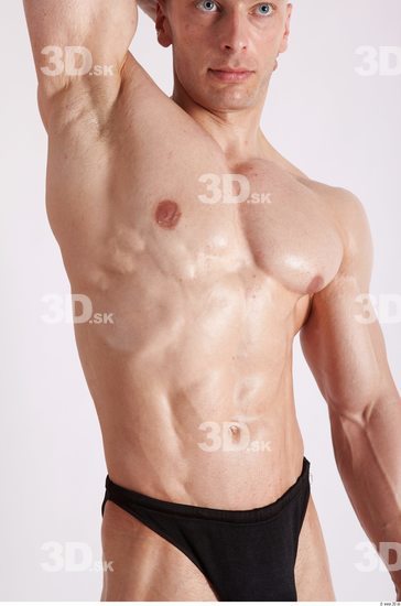 Upper Body Man Animation references White Sports Swimsuit Muscular