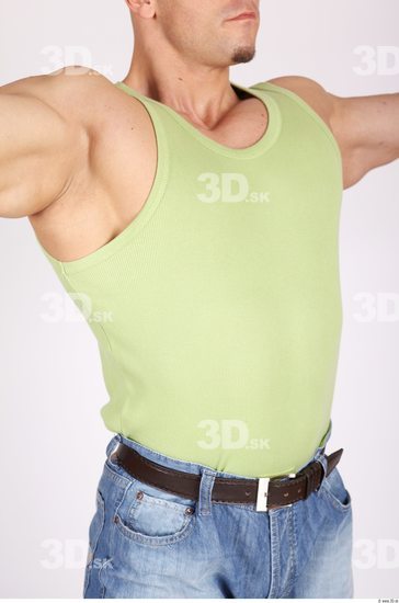 Upper Body Whole Body Man Casual Singlet Muscular Studio photo references