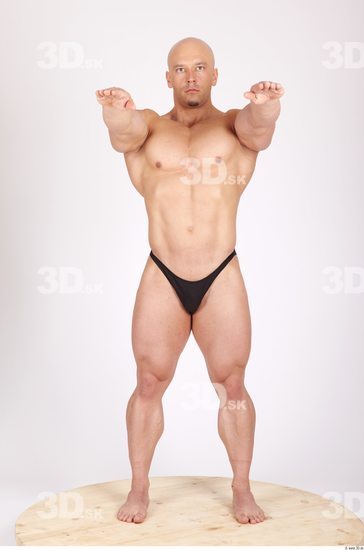 Whole Body Man Casual Sports Swimsuit Muscular Studio photo references