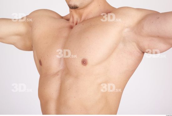 Chest Whole Body Man Nude Casual Muscular Studio photo references