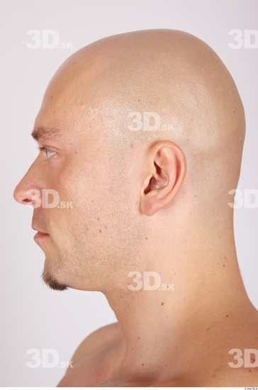 Whole Body Head Man Casual Muscular Bald Studio photo references