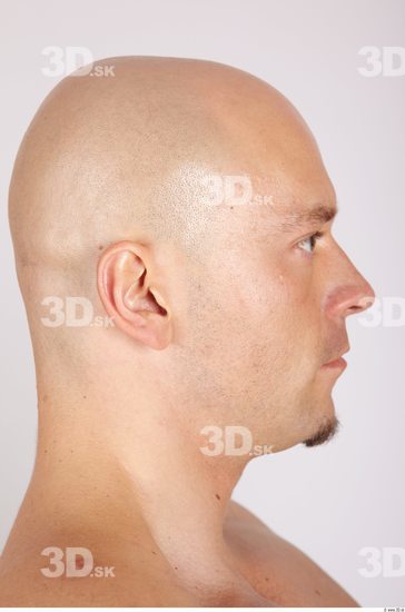 Whole Body Head Man Casual Muscular Bald Studio photo references