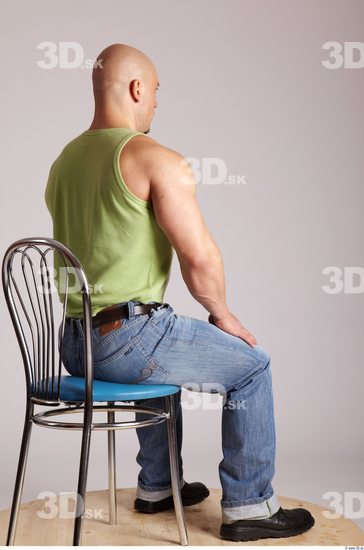 Whole Body Man Artistic poses White Casual Muscular Bald