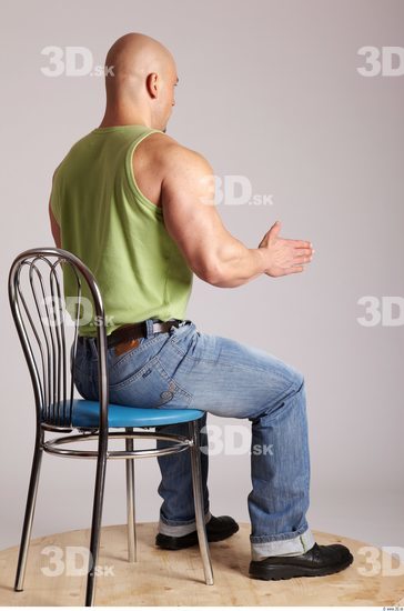 Whole Body Man Artistic poses White Casual Muscular Bald