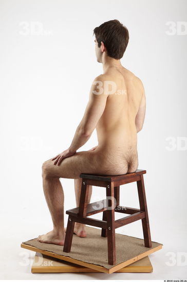 Whole Body Man Artistic poses White Hairy Nude Athletic