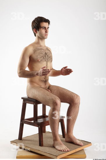 Whole Body Man Artistic poses White Hairy Nude Athletic