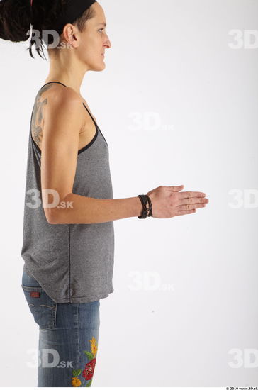 Arm Woman Animation references White Casual Singlet Slim