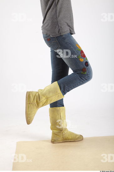 Leg Woman Animation references White Casual Jeans Slim