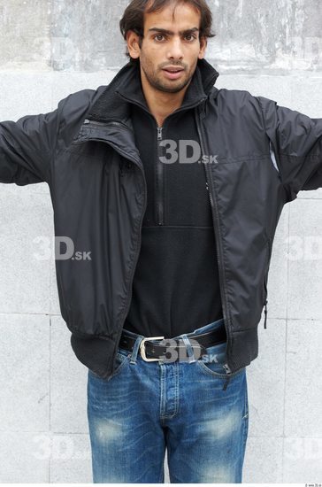 Upper Body Head Man Casual Uniform Windbreaker Slim Street photo references