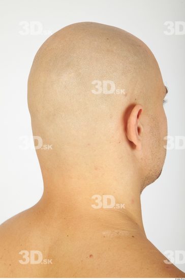 Whole Body Head Man Casual Chubby Bald Studio photo references