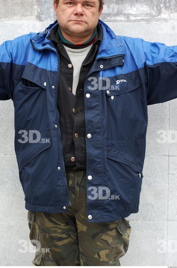 Upper Body Head Man Casual Uniform Windbreaker Slim Chubby Street photo references