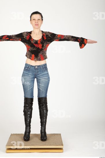 Whole Body Woman T poses Casual Slim Studio photo references