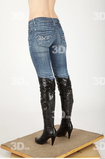 Leg Whole Body Woman Casual Jeans Slim Studio photo references