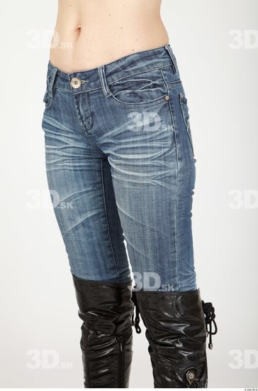 Thigh Whole Body Woman Casual Jeans Slim Studio photo references