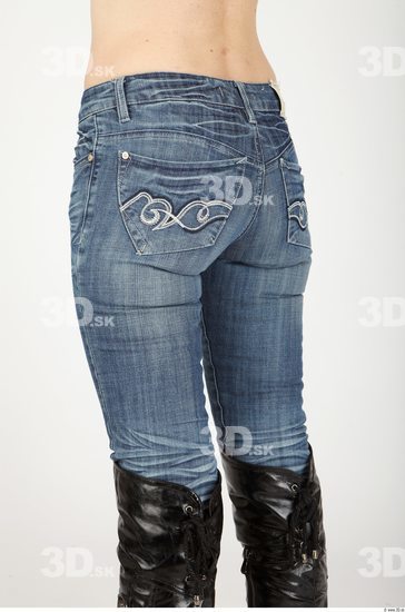 Thigh Whole Body Woman Casual Jeans Slim Studio photo references