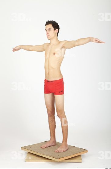 Whole Body Man Animation references T poses Casual Underwear Pants Slim Studio photo references