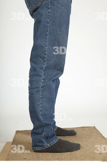 Calf Whole Body Man Animation references Casual Jeans Overweight Studio photo references