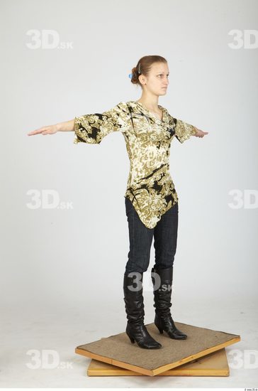 Whole Body Woman T poses Casual Slim Studio photo references