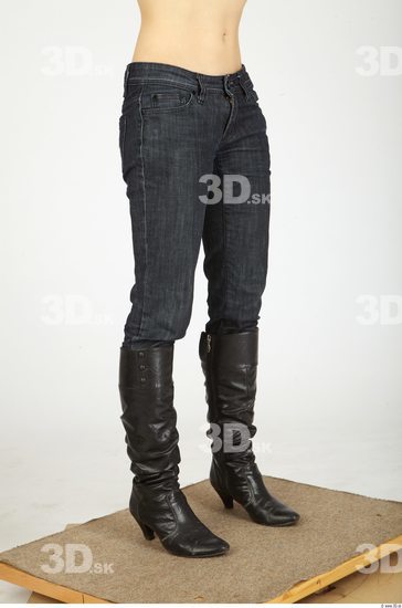 Leg Whole Body Woman Casual Jeans Slim Studio photo references