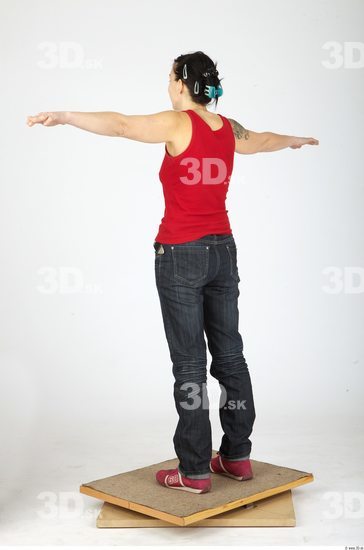 Whole Body Woman T poses Casual Slim Studio photo references